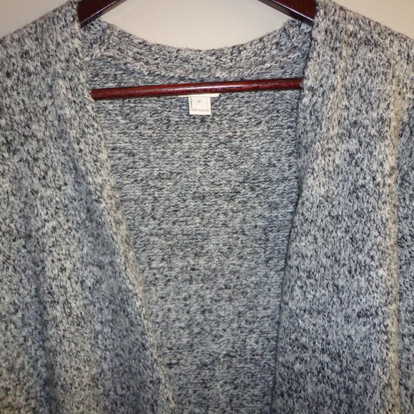 J. Crew Open Knit Cardigan M Tight Knit Black/Grey Long Sleeves - Picture 8 of 11